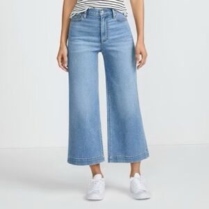 Lands' End Women's Light Blue Wide Leg Jeans